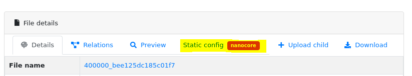 Static config button
