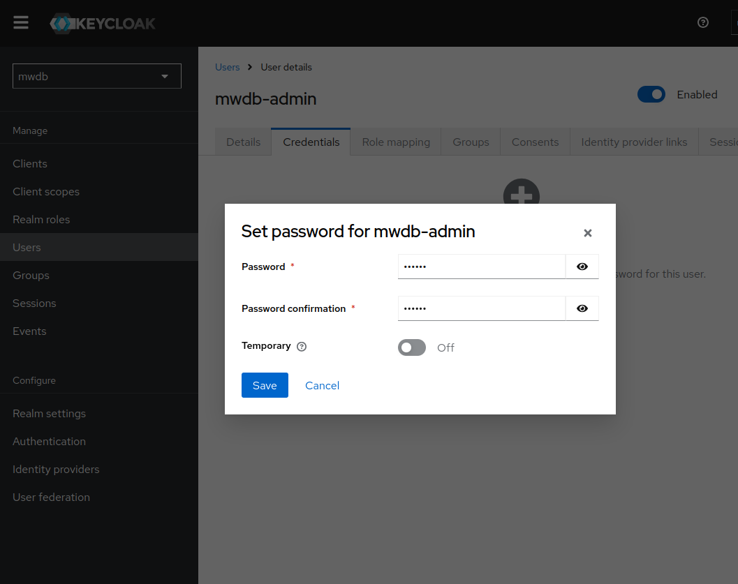 Create mwdb-admin user - setting password
