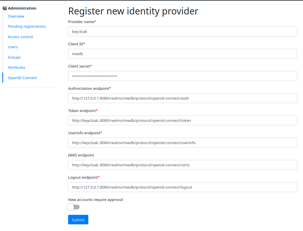 Registering new external identity provider in MWDB - part 2