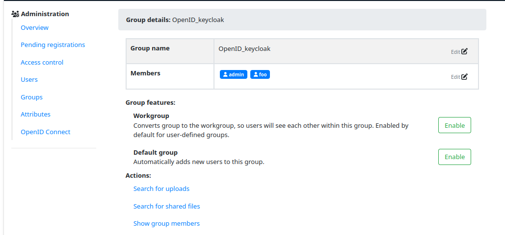 OpenID_keycloak group in settings